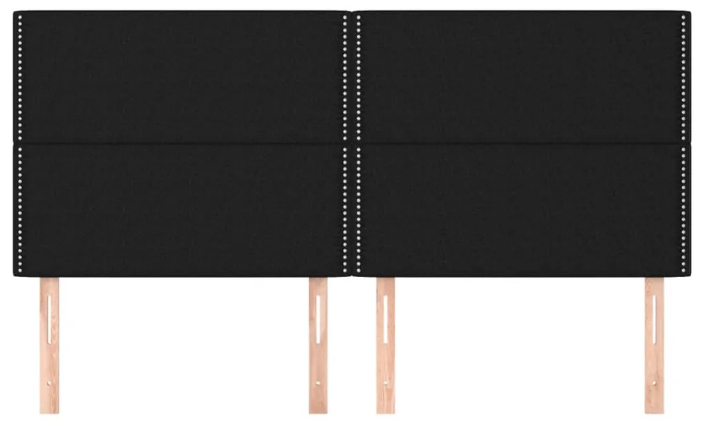 vidaXL Κεφαλάρια Κρεβατιού 4 τεμ. Μαύρο 100x5x78/88 εκ. Υφασμάτινο