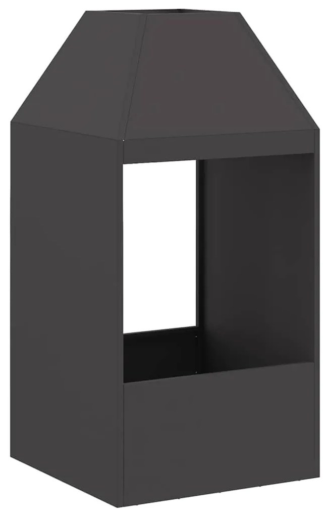 vidaXL Μαύρη Εστία Φωτιάς 50x50x100 εκ. από Ατσάλι