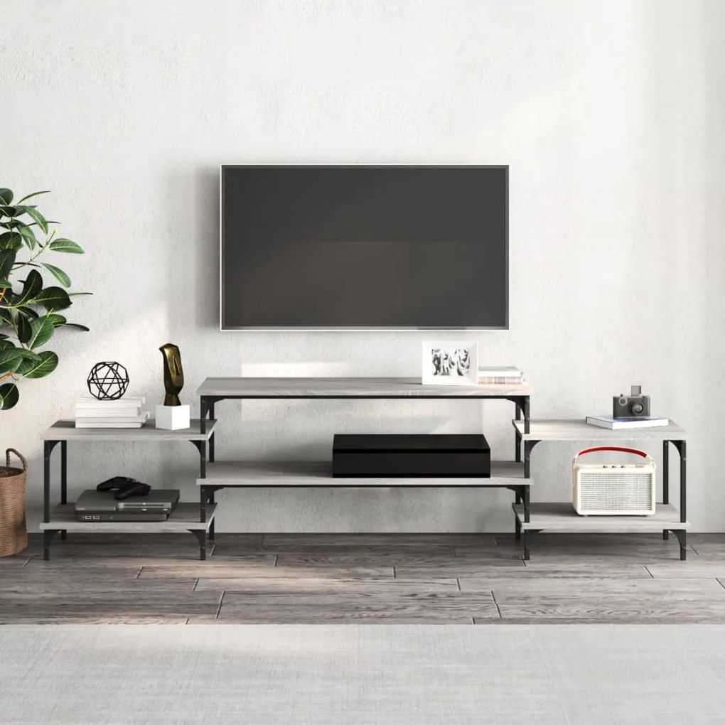 vidaXL Έπιπλο Τηλεόρασης Γκρι Sonoma 197x35x52 εκ. Επεξεργασμένο Ξύλο