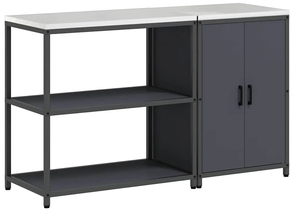 vidaXL Σετ Αποθήκευσης Κουζίνας 2 pcs Ανθρακί 150 x 50 x 92 εκ.