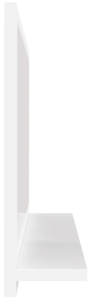 vidaXL Καθρέφτης Μπάνιου Γυαλιστερό Λευκό 60x10,5x37 εκ. Μοριοσανίδα