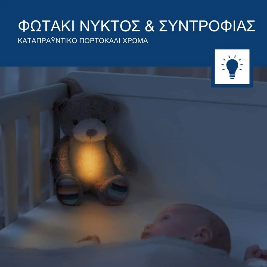 Βρεφικό Αρκουδάκι Bruno με εγγραφή φωνής &amp; λευκούς ήχους ZA-BRUNO-01 Zazu