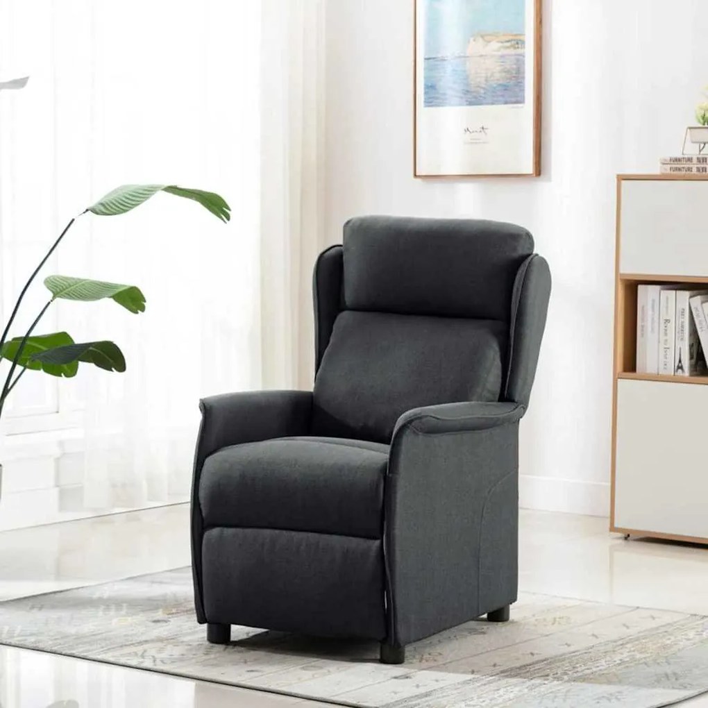 vidaXL Καρέκλα μασάζ Σκούρο γκρι 67.5 x 93.5 x 101.5 εκ ύφασμα