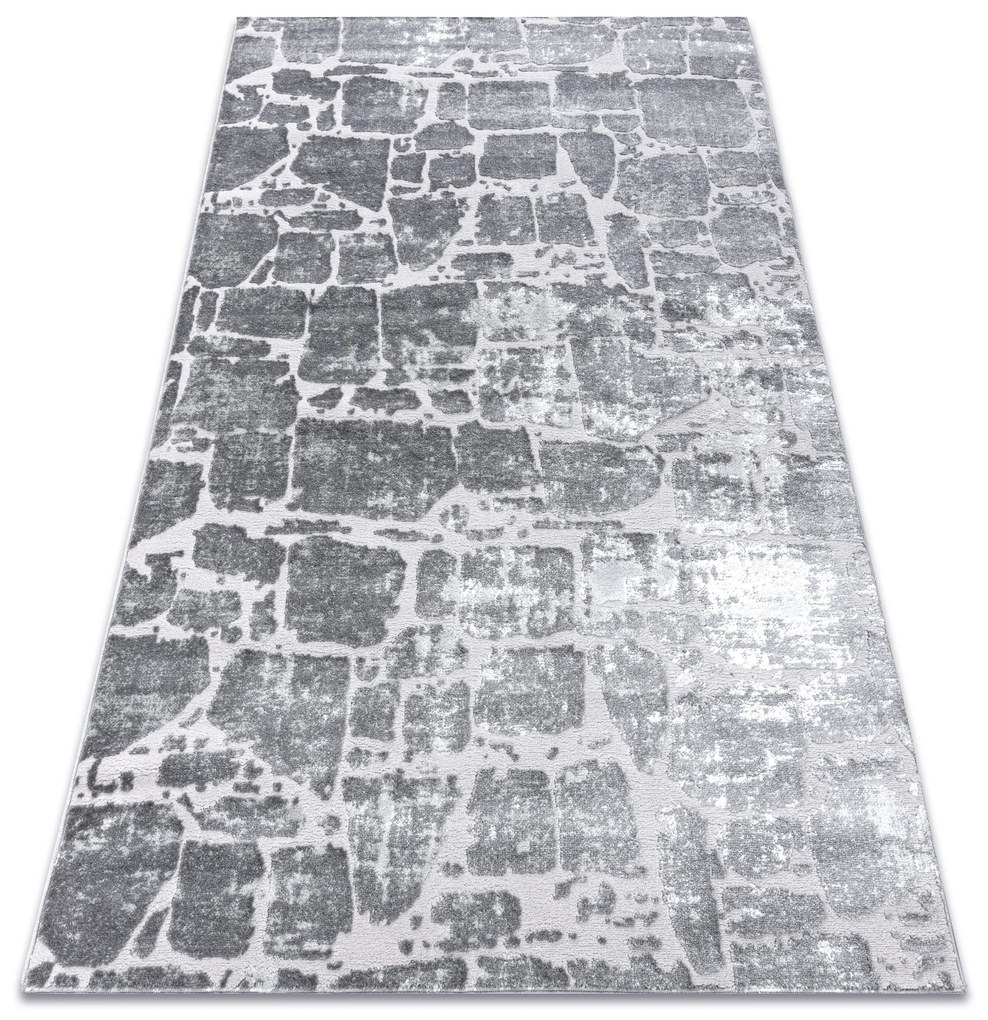 Σύγχρονο MEFE χαλί 6184 Τούβλο πλακόστρωσης - δομική δύο επίπεδα μαλλιού σκούρο γκρι