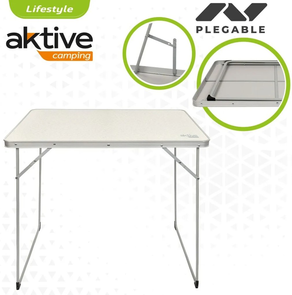 Πτυσσομενο τραπεζακι Aktive Λευκό 80 x 70 x 60 cm (4 Μονάδες)