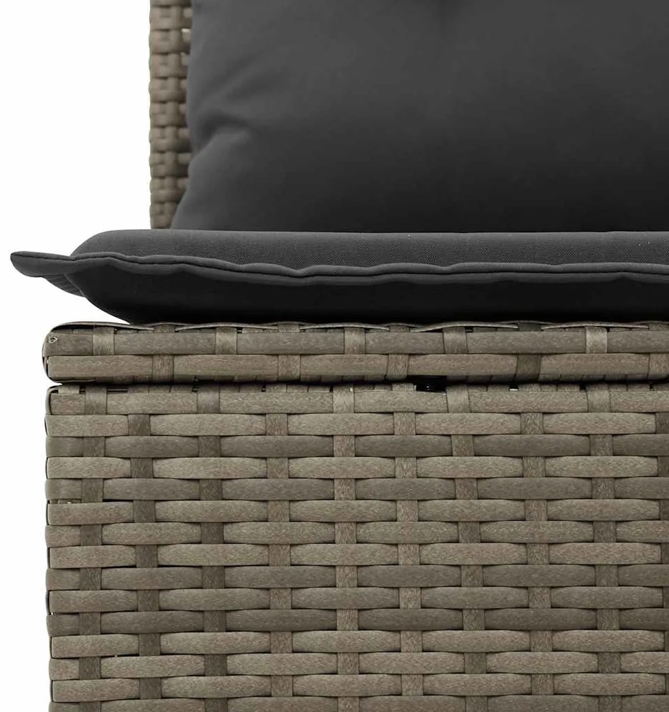 vidaXL Καναπές Κήπου Τετραθέσιος Γκρι από Συνθετικό Ρατάν με Μαξιλάρια