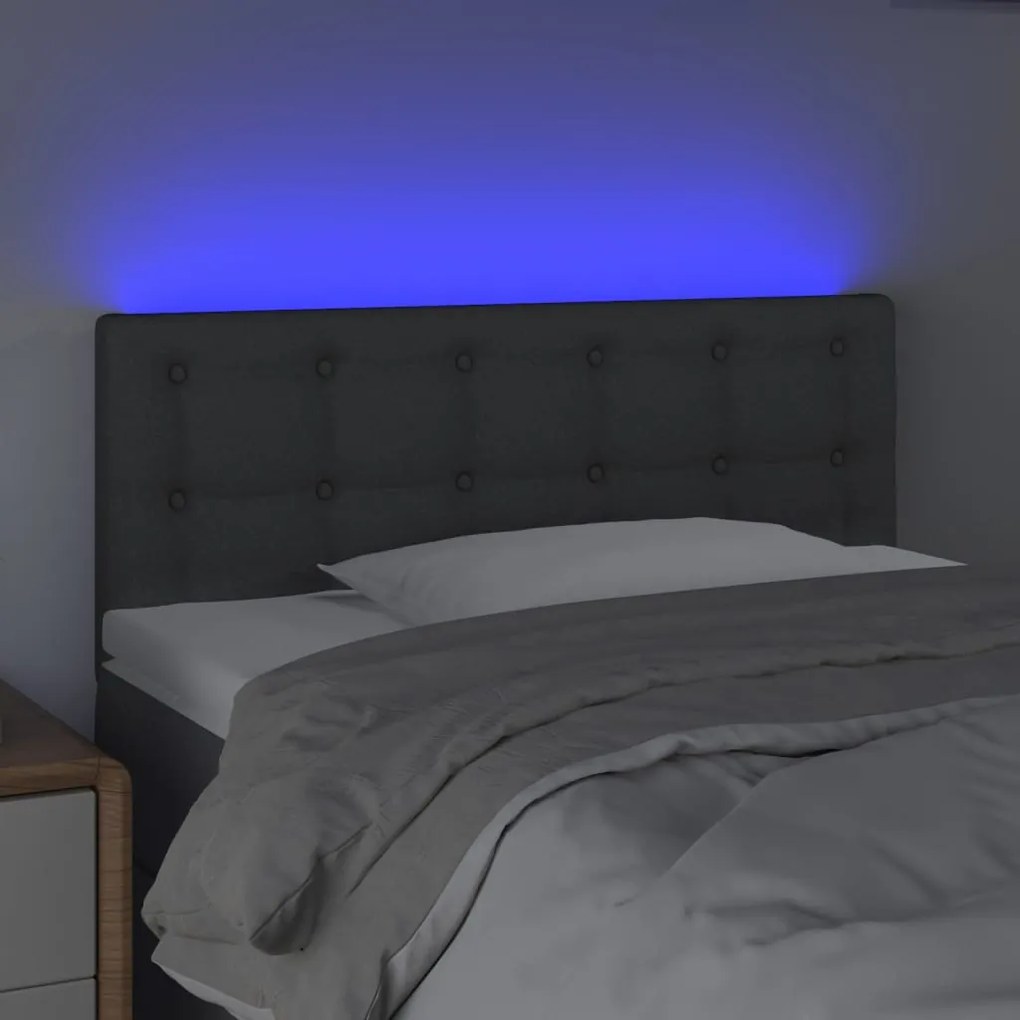 Κεφαλάρι Κρεβατιού LED Σκούρο Γκρι 100x5x78/88 εκ. Υφασμάτινο 3122037