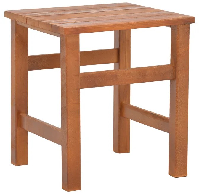 Τραπεζάκι παραλίας Summrine pakoworld μασίφ ξύλο οξιάς σε καρυδί χρώμα 40x40x45εκ