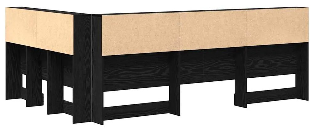 vidaXL Κεφαλάρι Αποθήκης με ράφι Μαύρη Οξυά 120 cm Επεξεργασμένο ξύλο