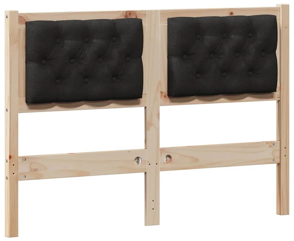 vidaXL Κεφαλάρι Άλλο Καφέ και μαύρο 135 cm Μασίφ ξύλο πεύκου