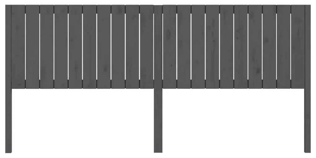 vidaXL Κεφαλάρι Κρεβατιού Γκρι 205,5x4x100 εκ. από Μασίφ Ξύλο Πεύκου