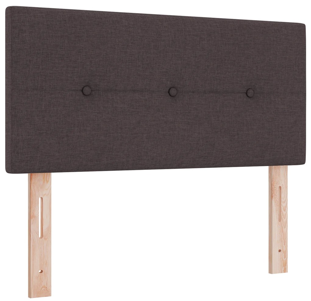 vidaXL Κρεβάτι Box Spring με Στρώμα Σκούρο Καφέ 100x200 εκ Υφασμα