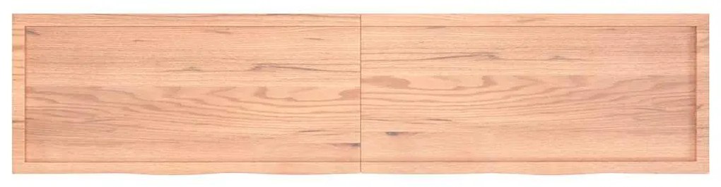 vidaXL Ράφι Τοίχου Ανοιχτό Καφέ 220x50x(2-6)εκ. Επεξ. Μασίφ Ξύλο Δρυός