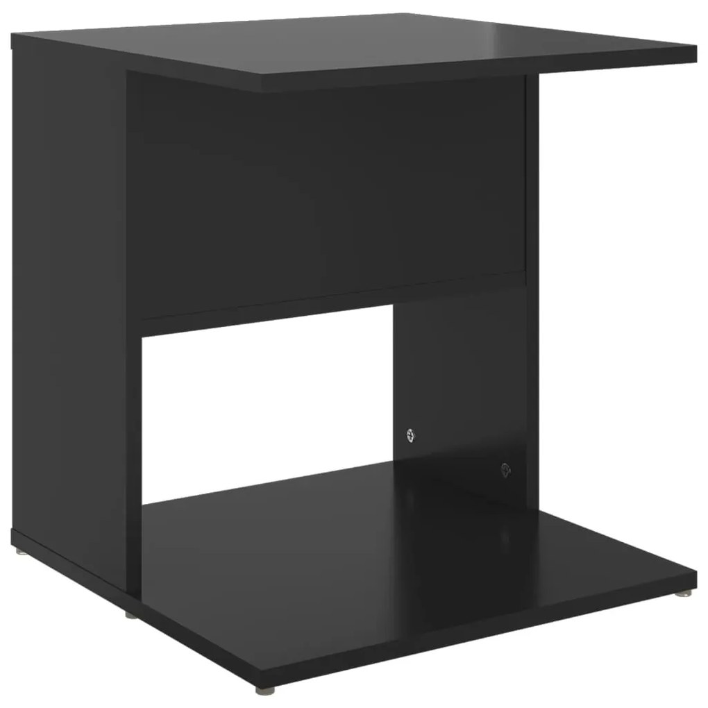 vidaXL Τραπέζι Βοηθητικό Γυαλιστερό Μαύρο 45 x 45 x 48 εκ. Επεξ. Ξύλο