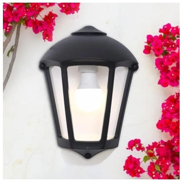 Απλίκα Φωτιστικό Τοίχου E27 60W IP55 Μαύρο Fabio 145-26040 Eurolamp-145-26040-Μαύρο 145-26040