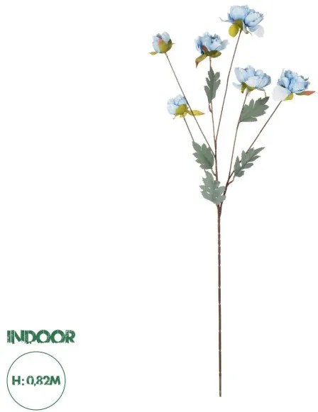 Artificial Garden SKY BLUE PAEONIA BRANCH 21306 Τεχνητό Διακοσμητικό Κλαδί Παιώνιας Μπλέ Y82cm Globostar-21306-Μπλε 21306