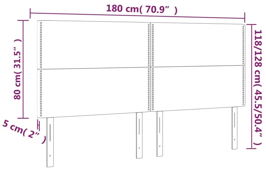 vidaXL Κεφαλάρι Κρεβατιού LED Μπλε 180x5x118/128 εκ. Υφασμάτινο