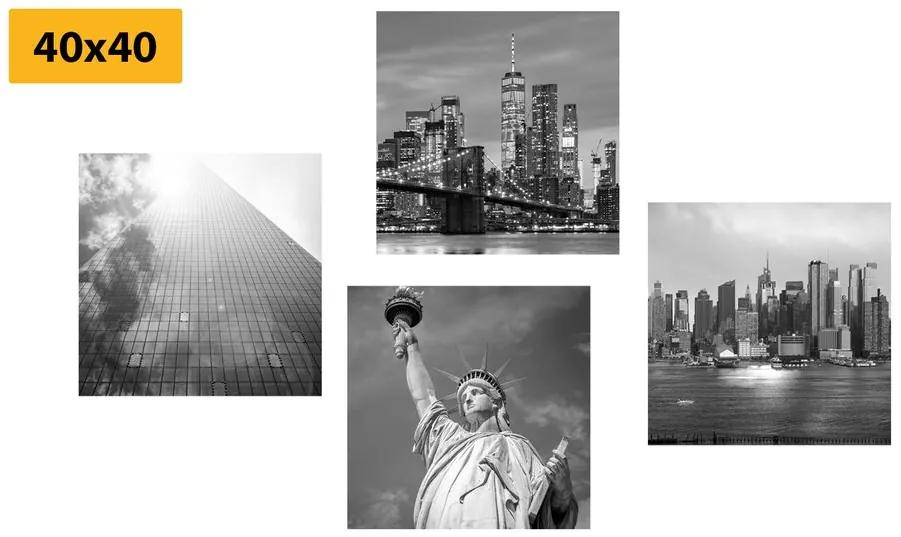 Σετ ασπρόμαυρων εικόνων Νέα Υόρκη - 4x 60x60
