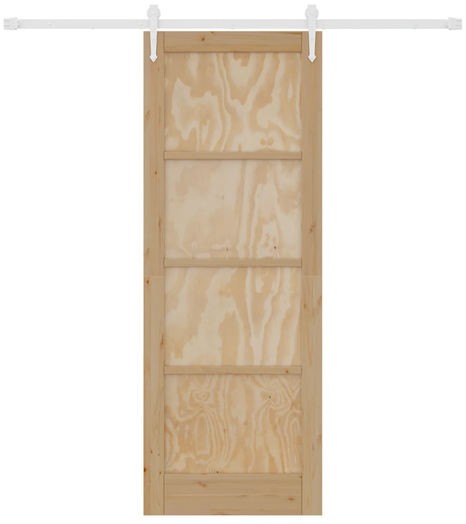vidaXL Συρόμενη Πόρτα με Σετ Εξαρτημάτων 78x211 cm Μασίφ Ξύλο Πεύκου