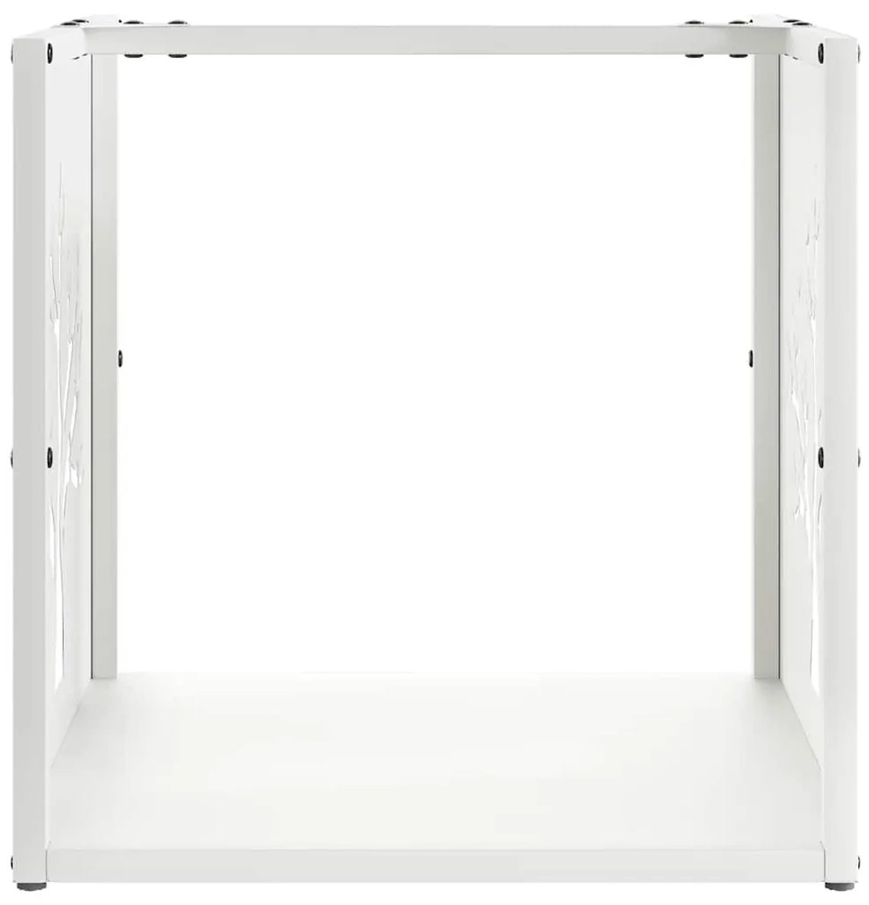 vidaXL Ράφι Καυσόξυλων Λευκό 40x40x40 εκ. Χάλυβας ψυχρής έλασης