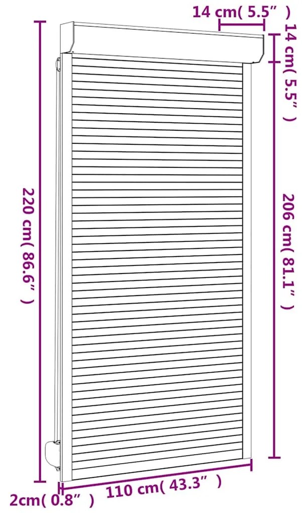 ΠΑΝΤΖΟΥΡΙ ΡΟΛΟ ΑΝΘΡΑΚΙ 110 X 220 ΕΚ. ΑΠΟ ΑΛΟΥΜΙΝΙΟ 144983