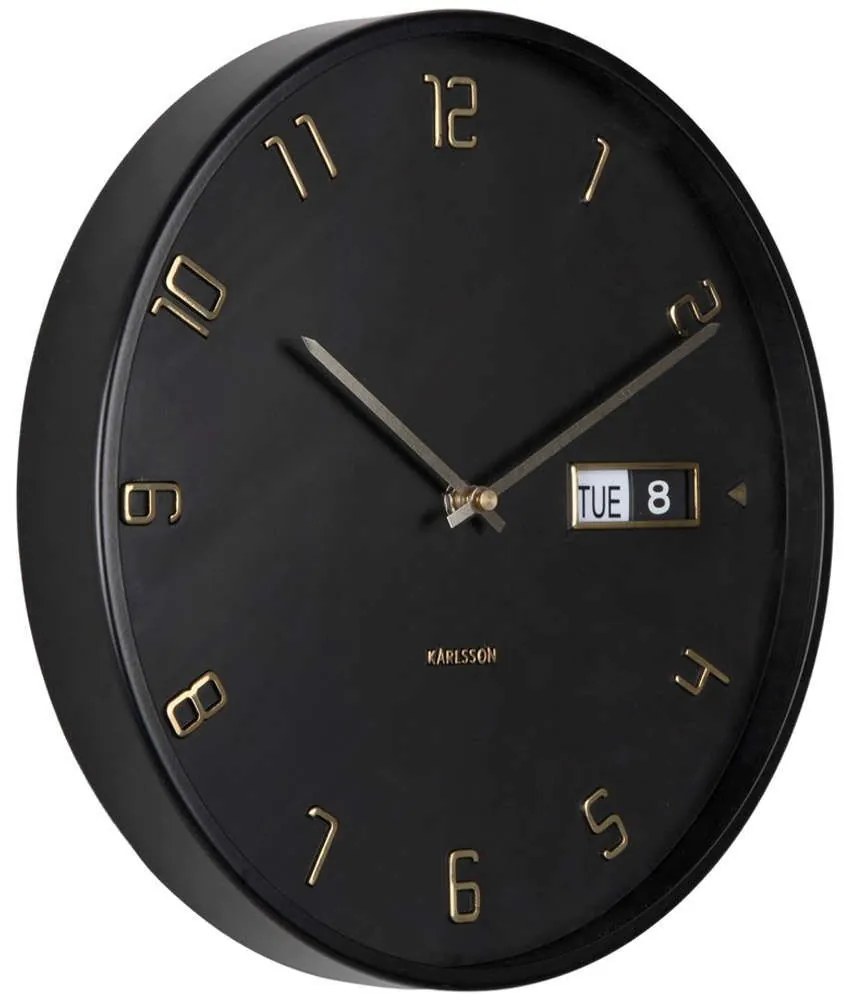 Ρολόι Τοίχου Data Flip KA5953BK Φ30x4,5cm Black Karlsson Aluminium