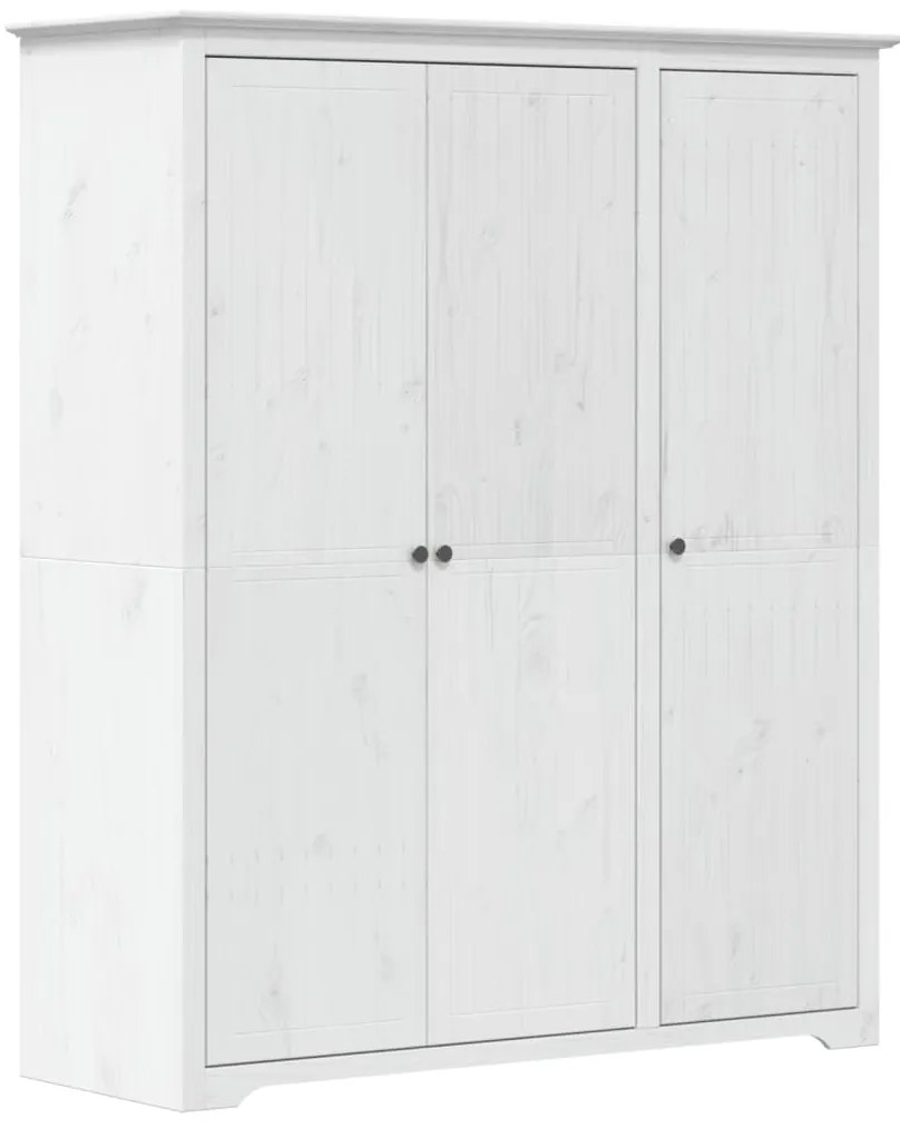 vidaXL Ντουλάπα BODO Λευκή 146x53,5x173 εκ. από Μασίφ Ξύλο Πεύκου
