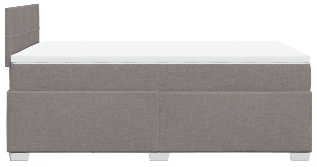 Κρεβάτι Boxspring με Στρώμα Taupe 120x190 εκ. Υφασμάτινο - Μπεζ-Γκρι