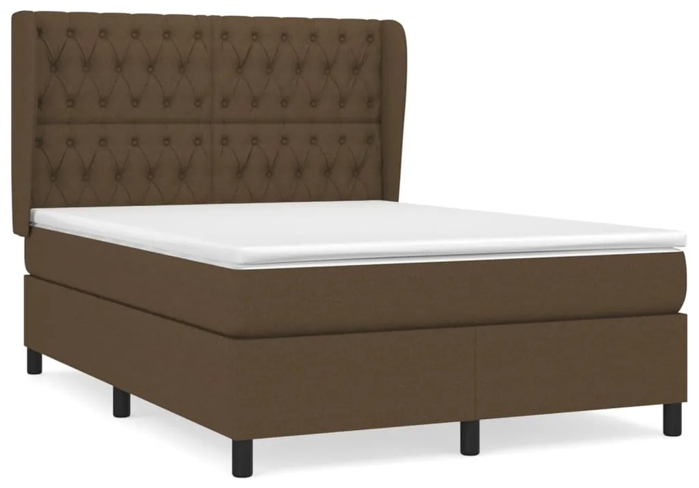 ΚΡΕΒΑΤΙ BOXSPRING ΜΕ ΣΤΡΩΜΑ ΣΚΟΥΡΟ ΚΑΦΕ 140X200 ΕΚ ΥΦΑΣΜΑΤΙΝΟ 3128208