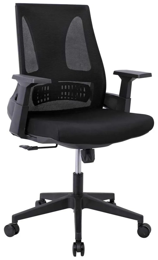 BF8760 Πολυθρόνα Γραφείου Mesh Μαύρο, Ύφασμα Μαύρο 65x62x97/107cm