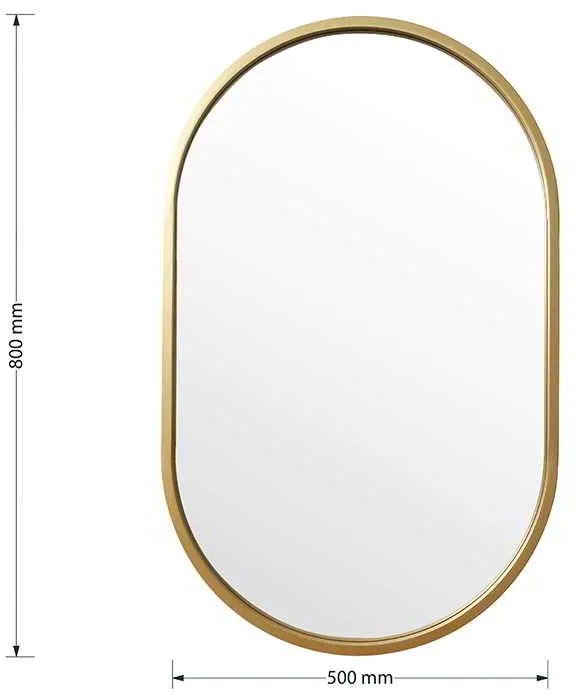 Καθρέπτης Ellipse pakoworld χρυσό 50x2x80εκ