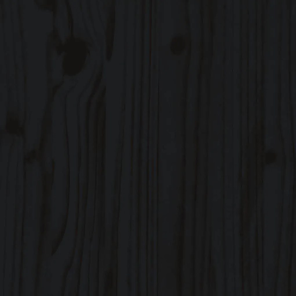Κρεβάτι Παιδικό Υπερ. Σκάλα Μαύρη 90x200 εκ. Μασίφ Ξύλο Πεύκου - Μαύρο