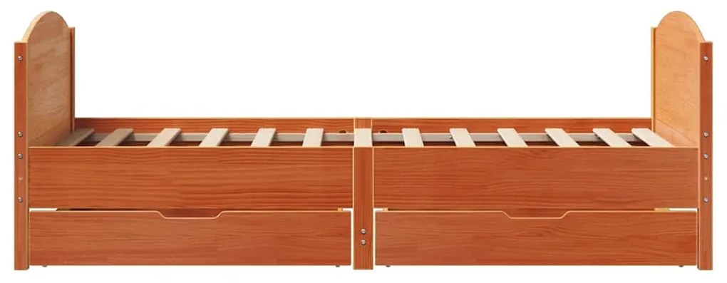 vidaXL Σκελετός Κρεβ. Χωρίς Στρώμα Καφέ Κεριού 90x200 εκ Μασίφ Πεύκο