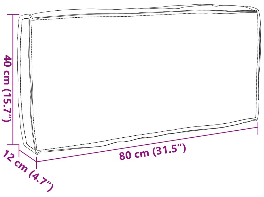 vidaXL Μαξιλάρι Παλέτας  για Πλάτη Ανθρακί 80x40x12 cm Υφασμάτινο