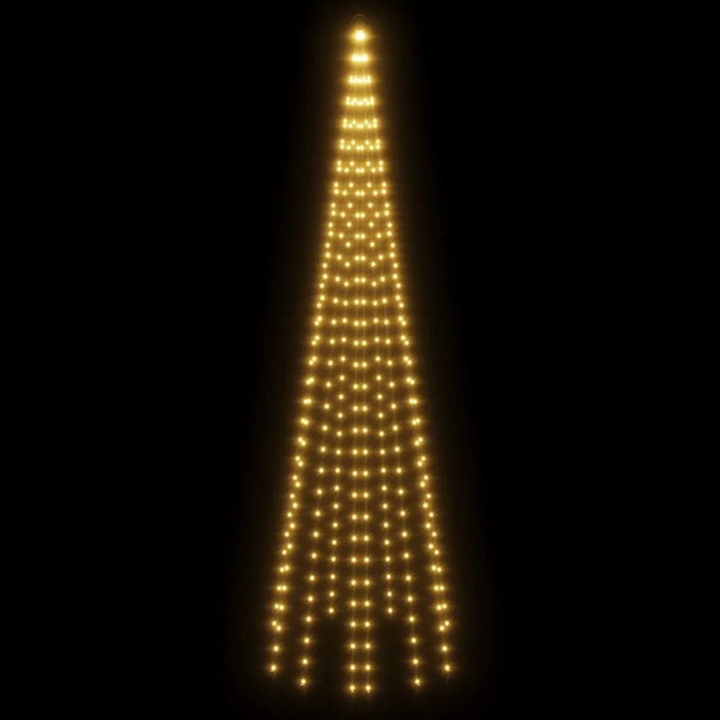 vidaXL Χριστουγεν. Δέντρο για Ιστό Σημαίας 310 LED Θερμό Λευκό 300 εκ.