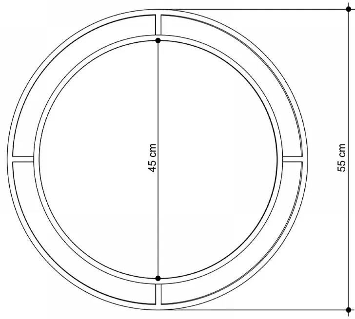 Καθρέφτης τοίχου Bubble Megapap αλουμινίου χρώμα χρυσό 57x2x57εκ.