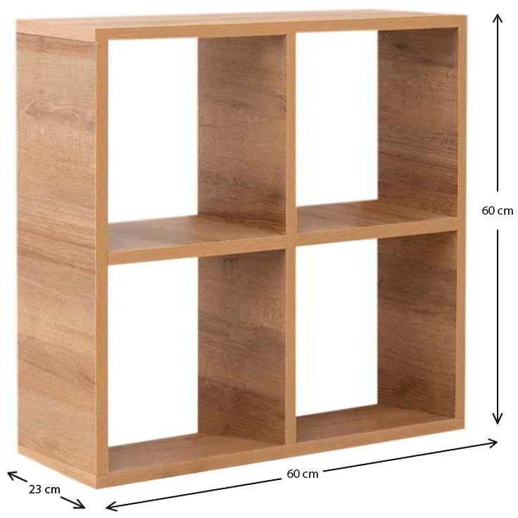 Βιβλιοθήκη Cube Megapap από μελαμίνη χρώμα pine oak 64x23x64εκ.