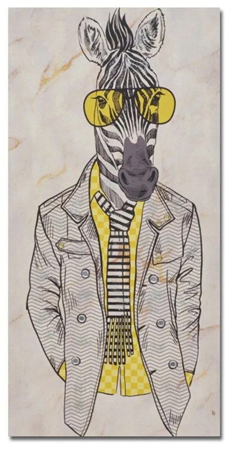 Πίνακας Σε Καμβά Mr. Zebra 016254 30x60xH1,8cm Multi Κάθετοι Wood, Canvas