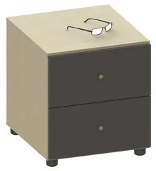 ALFA SET  Κομοδίνο Ξύλινο με 2 Συρτάρια 45x45x47cm Alfa Set Child2 BEST-50580316