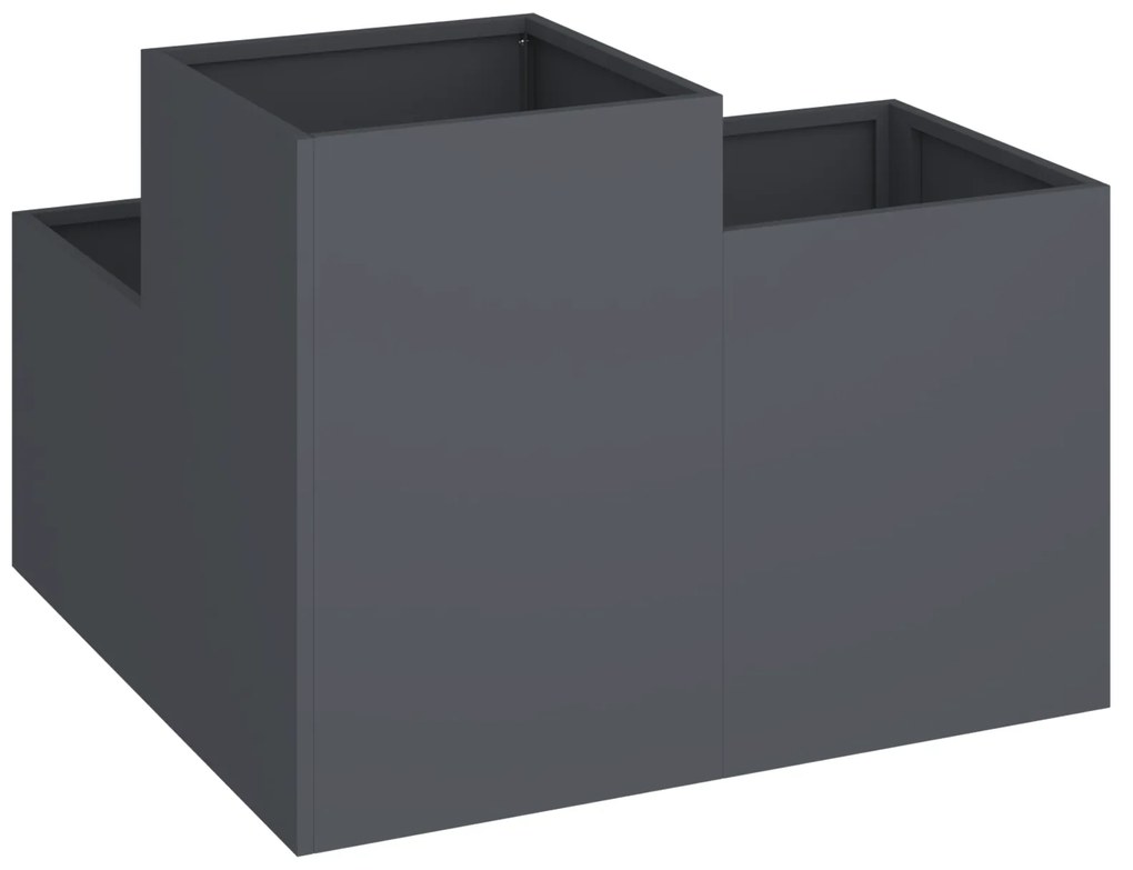 vidaXL Γλάστρα Κήπου 80x80x60 εκ Ανθρακί Ατσάλι