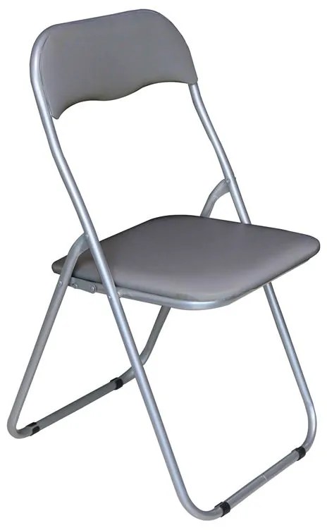 LINDA Καρέκλα Πτυσσόμενη Βαφή Γκρι, Pvc Γκρι 43x46x80cm Ε557,5
