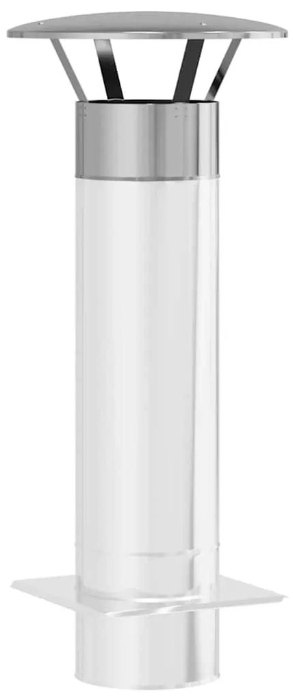 vidaXL Κάλυμμα Βροχής Καμινάδας Ασημί 35 x 35 x 20 εκ