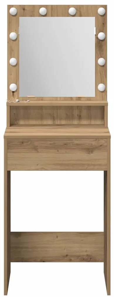 vidaXL Τραπέζι Μακιγιάζ με ράφι artisan δρυς 50 x 41 x 135 εκ