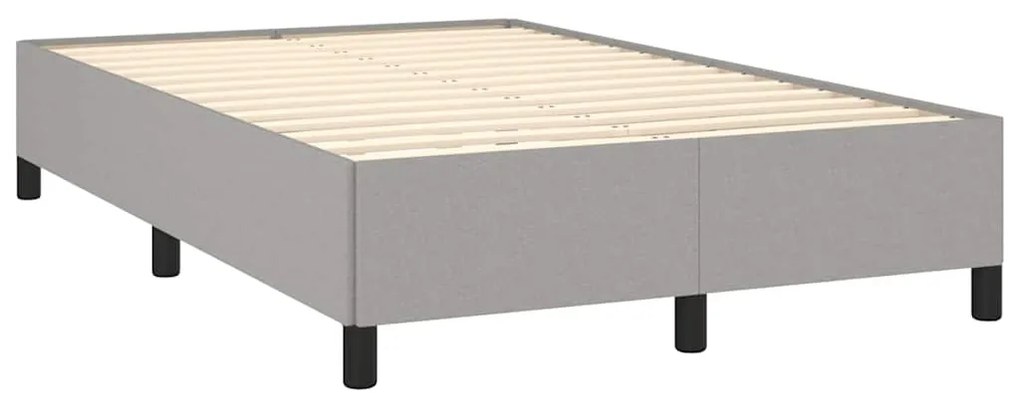 vidaXL Κρεβάτι Boxspring με Στρώμα Ανοιχτό Γκρι 120x190 εκ. Υφασμάτινο