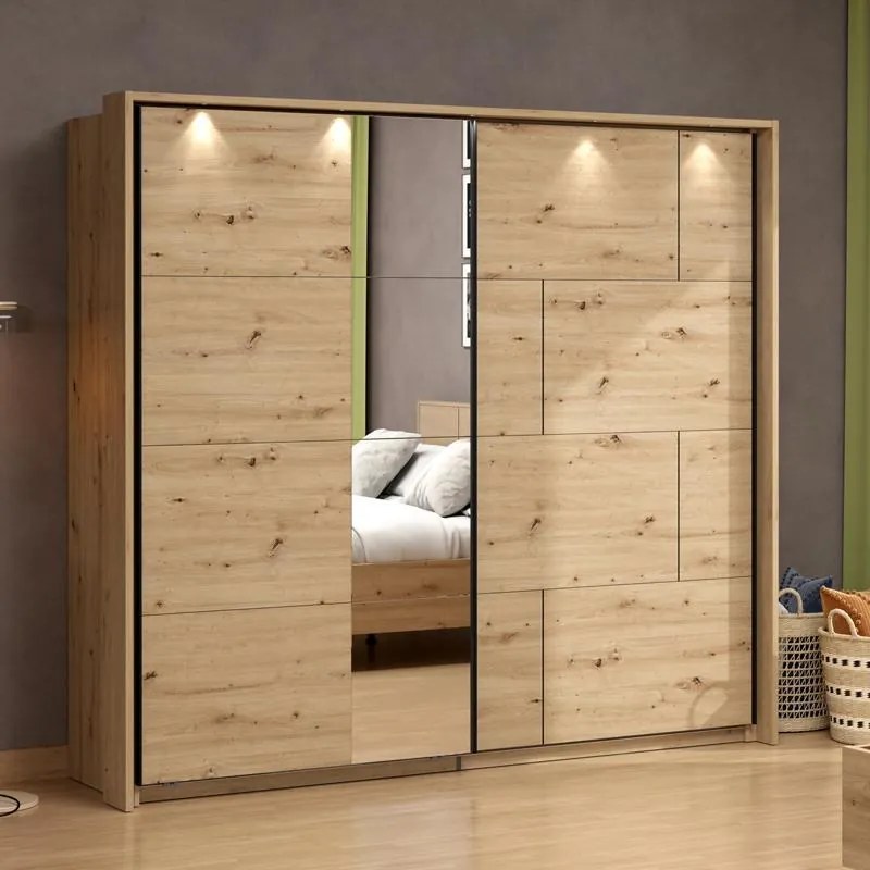 Ντουλάπα Συρόμενη ALERIA 220 OG Artisan oak 220x61x205εκ. 220x61x205 εκ.