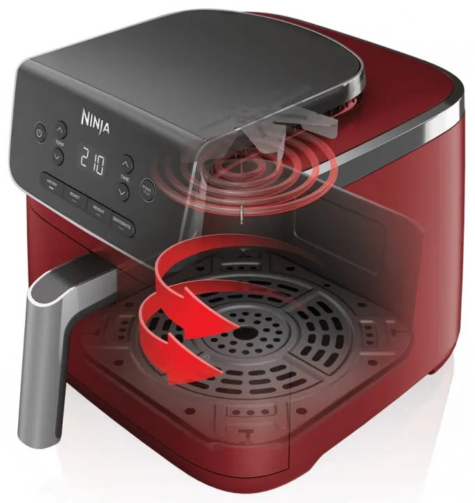 Φριτέζα ζεστού αέρα Ninja AF140EUCM PRO, 1750W, 4,7 l, 40-240C, 4 προγράμματα, χρονοδιακόπτης, AirCrisp, αντικολλητική επίστρωση, Μπορντώ