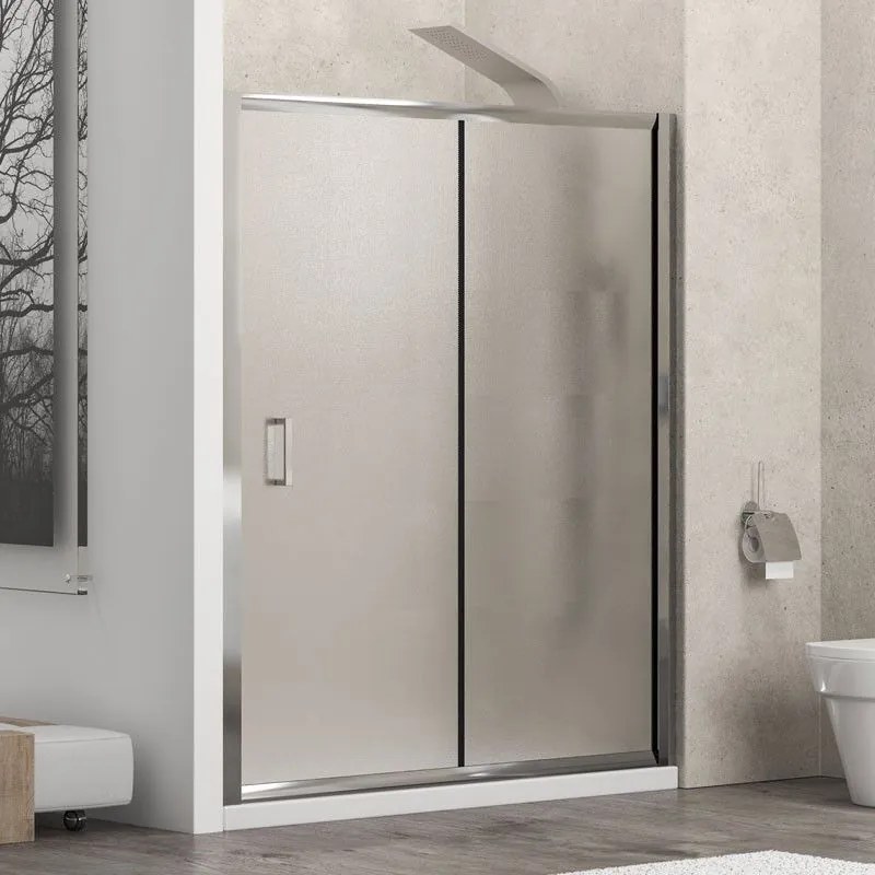 Karag New Flora 500 Καμπίνα από τοίχο σε τοίχο με fabric κρύσταλλο &amp; Συρόμενη Πόρτα 110x180cm
