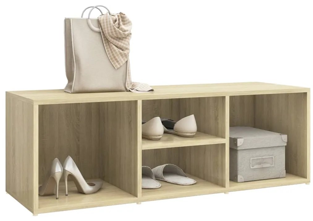 vidaXL Πάγκος Αποθήκ. Παπουτσιών Sonoma Δρυς 105x35x35 εκ. Επεξ. Ξύλο