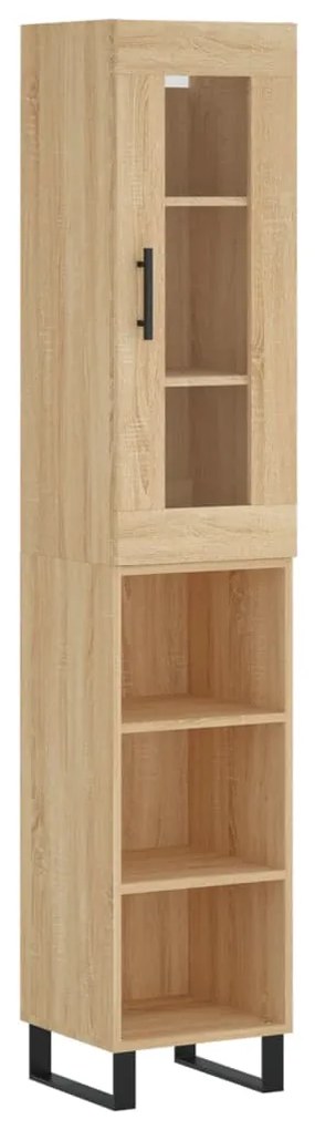 vidaXL Μπουφές Sonoma δρυς 34,5 x 34 x 180 εκ. από Επεξεργασμένο Ξύλο