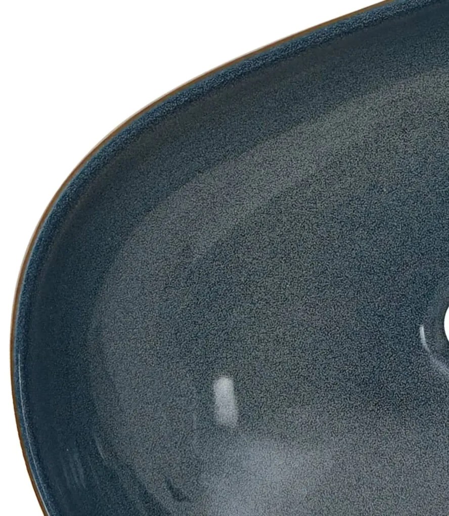 vidaXL Νιπτήρας Οβάλ Χρώμα Άμμου και Μπλε 59 x 40 x 14 εκ. Κεραμικός